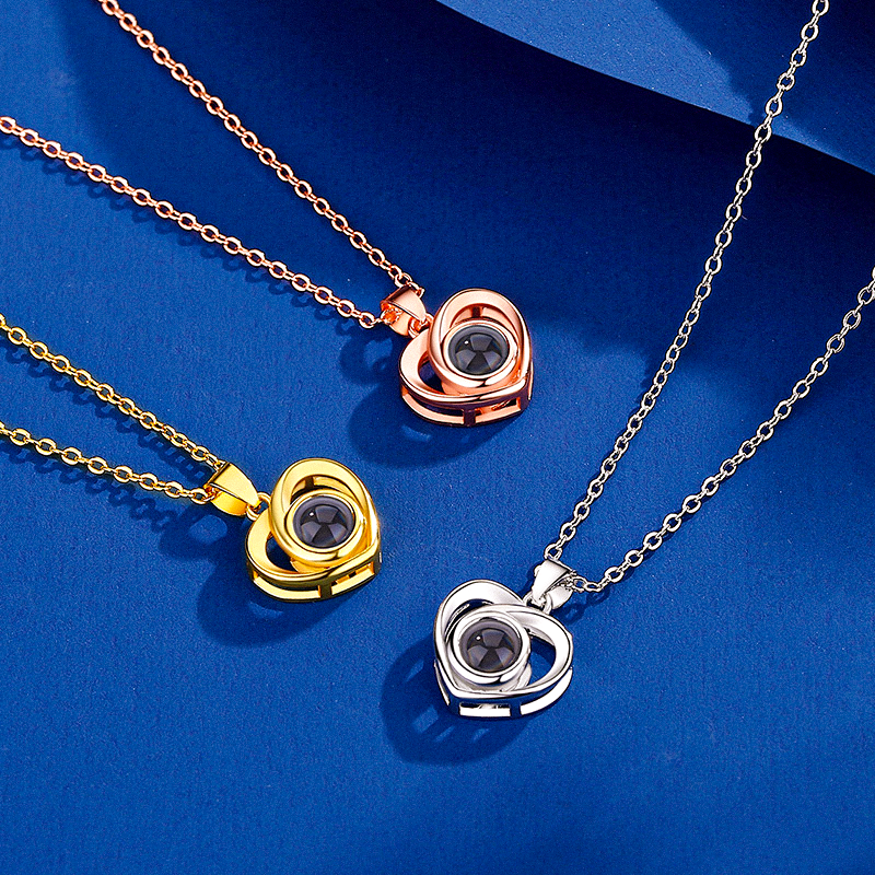 Hartvormige Liefdes Foto Projectie ketting