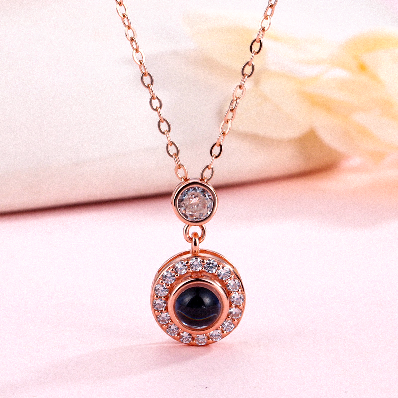 Zirkonia Cirkel Ketting met Projectiebedel