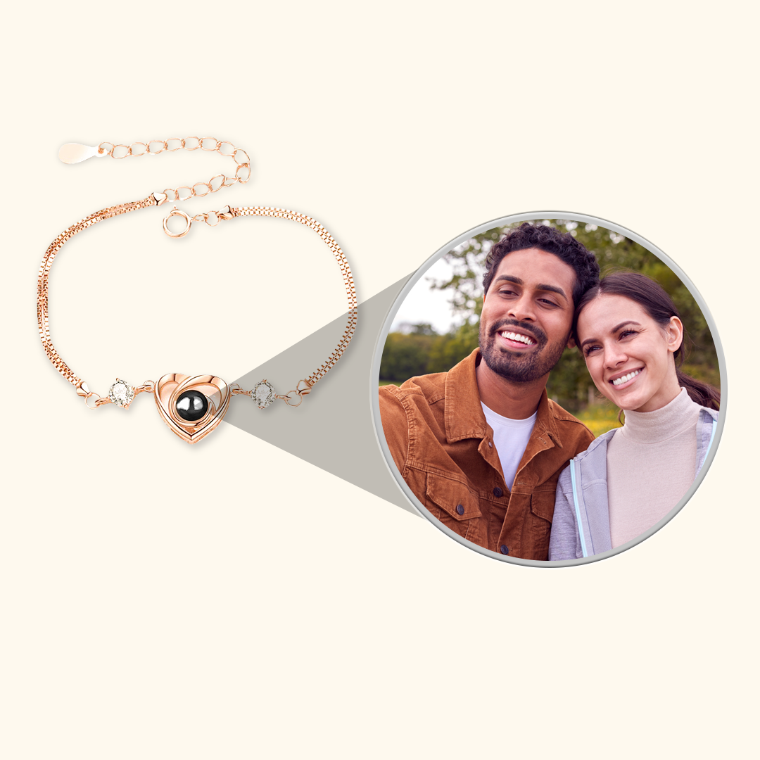 Gepersonaliseerde Hart Projectie Armband