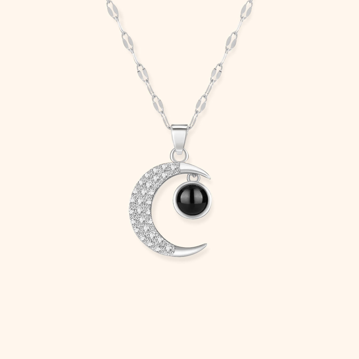 Halve Maan Fotoprojectie Ketting