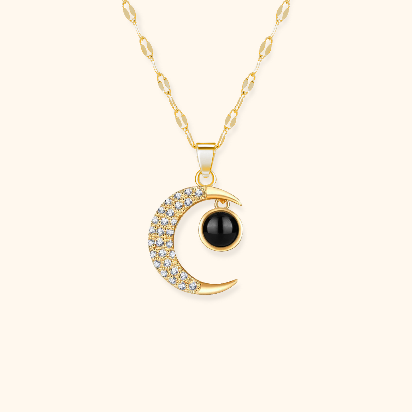 Halve Maan Fotoprojectie Ketting
