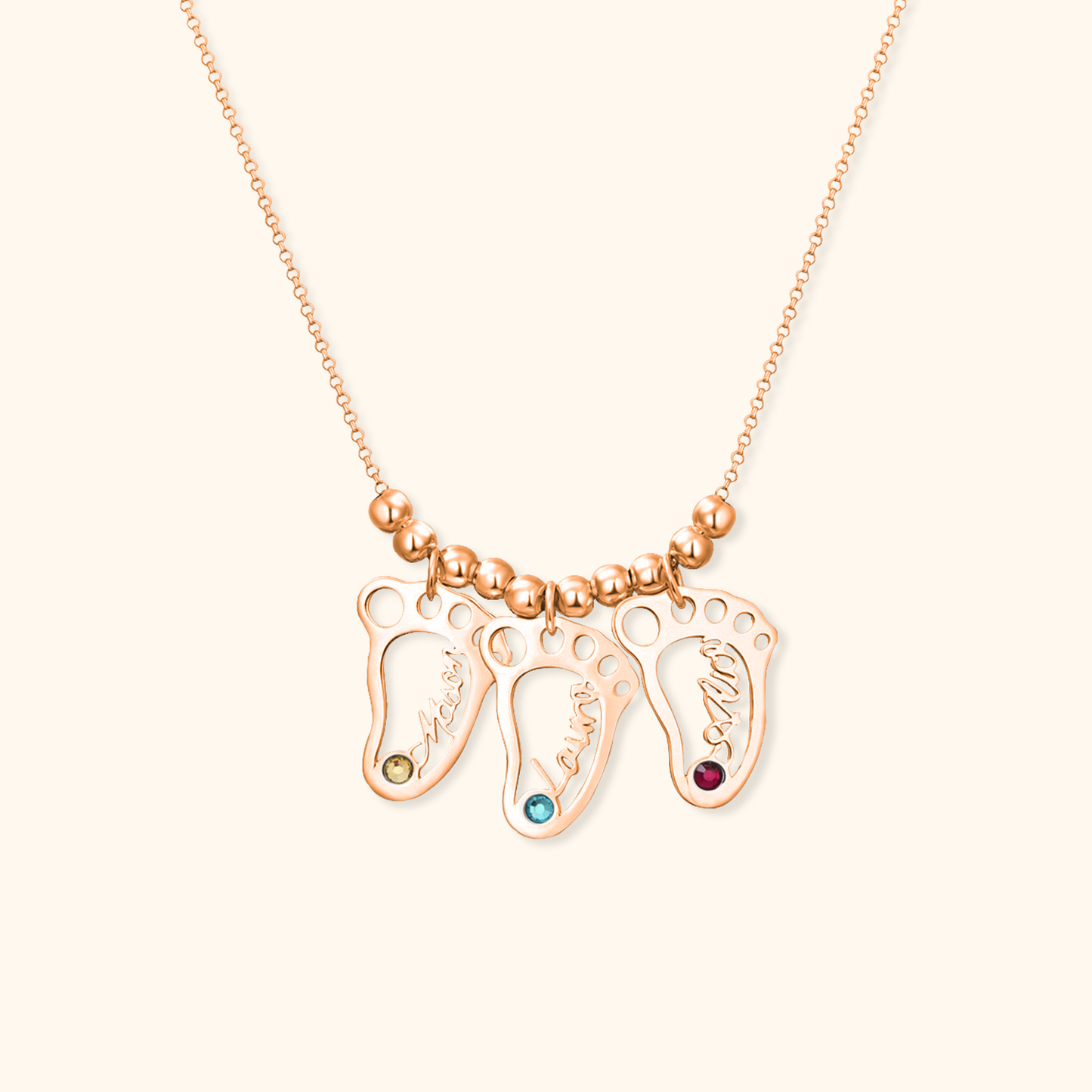 Baby Voetafdruk Geboortesteen Ketting