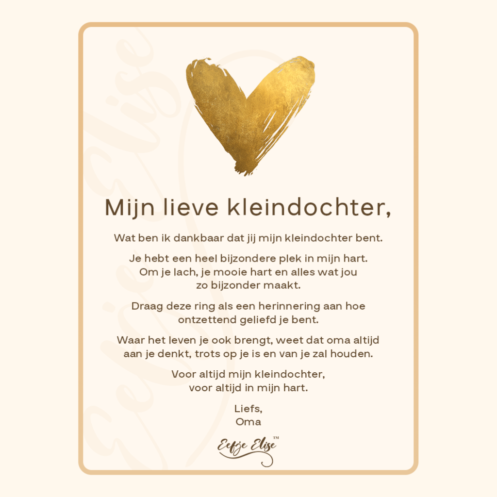 “Mijn Lieve Kleindochter” Omhelzing Ring