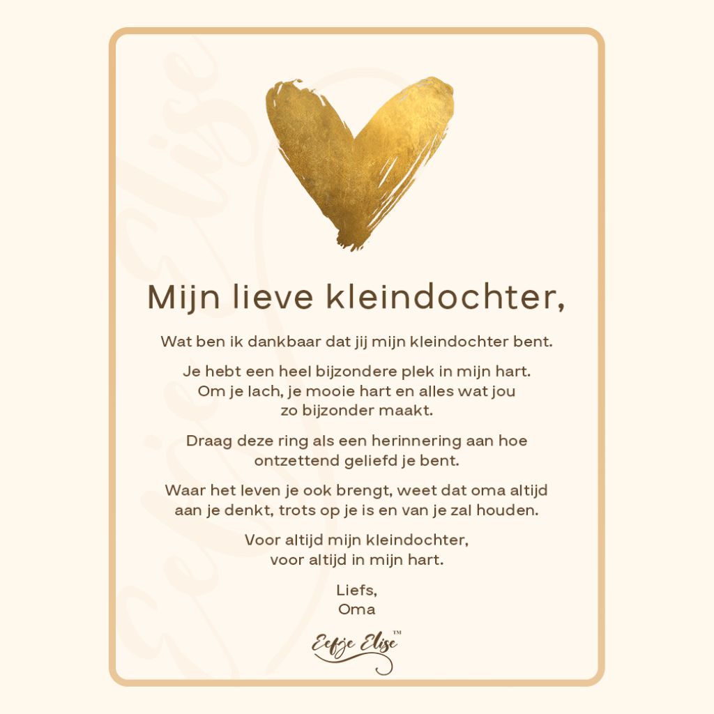 “Mijn Lieve Dochter” Knuffel Ring