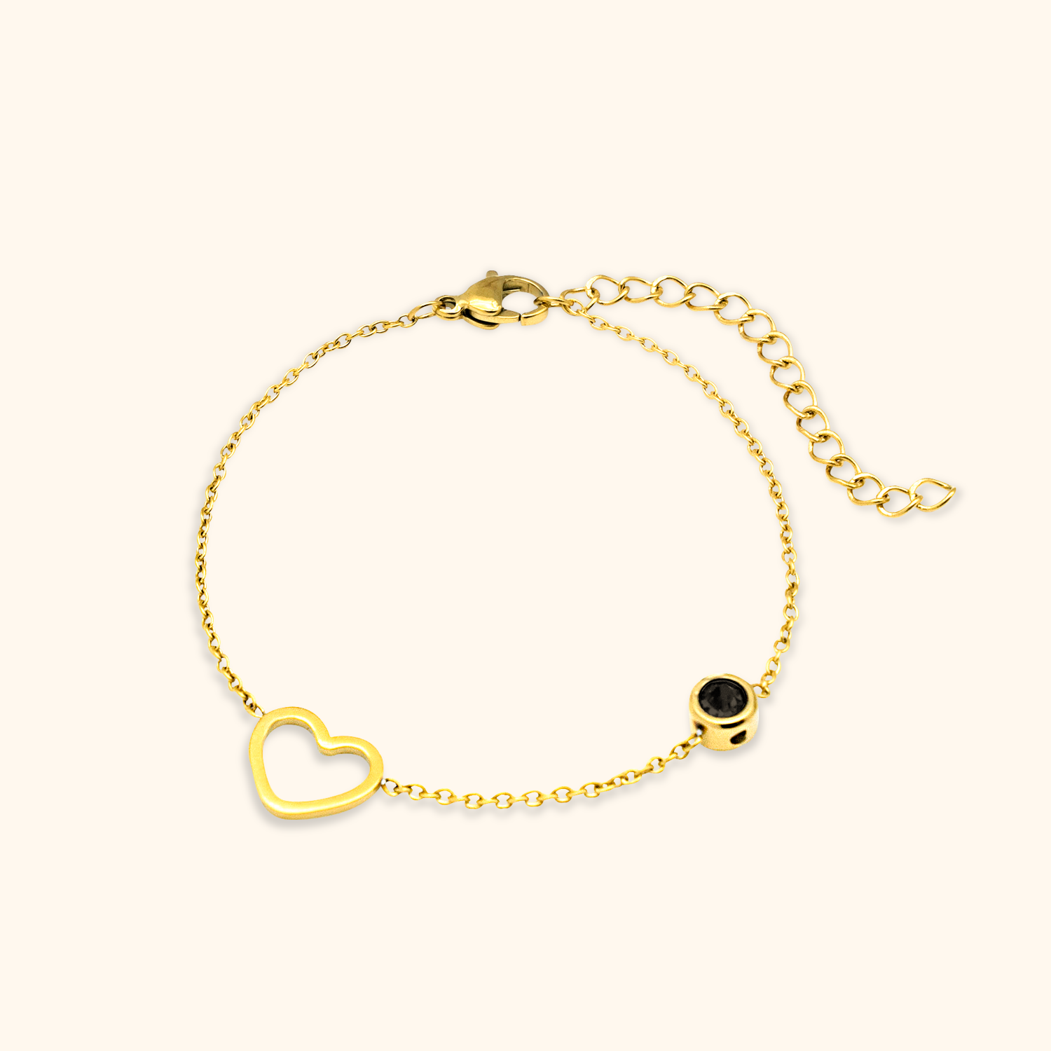 Stalen armband geboortesteen maart | -NL Stalen armband geboortesteen maart | -NL