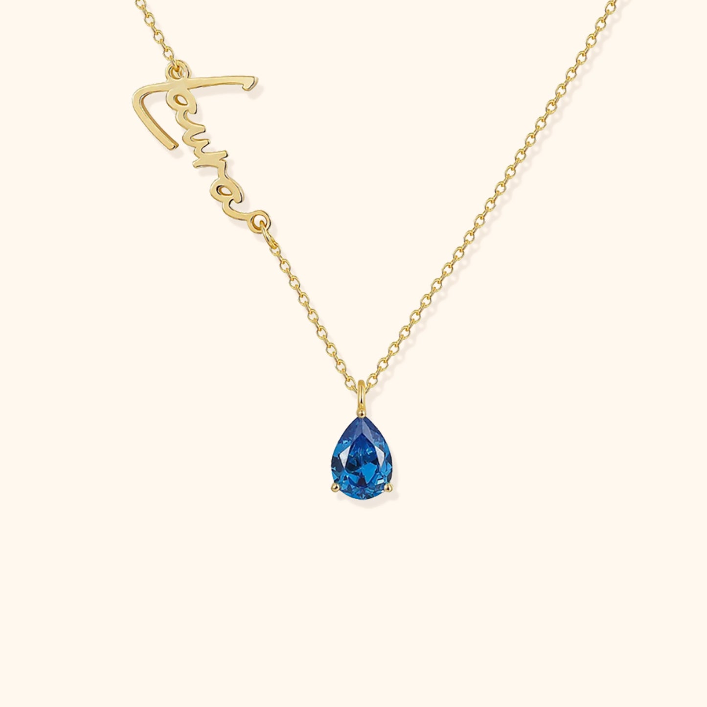 Kalligrafie Naam Geboortesteen Ketting