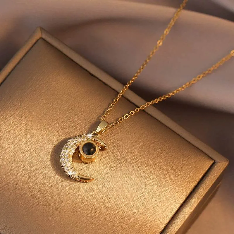 Halve Maan Fotoprojectie Ketting