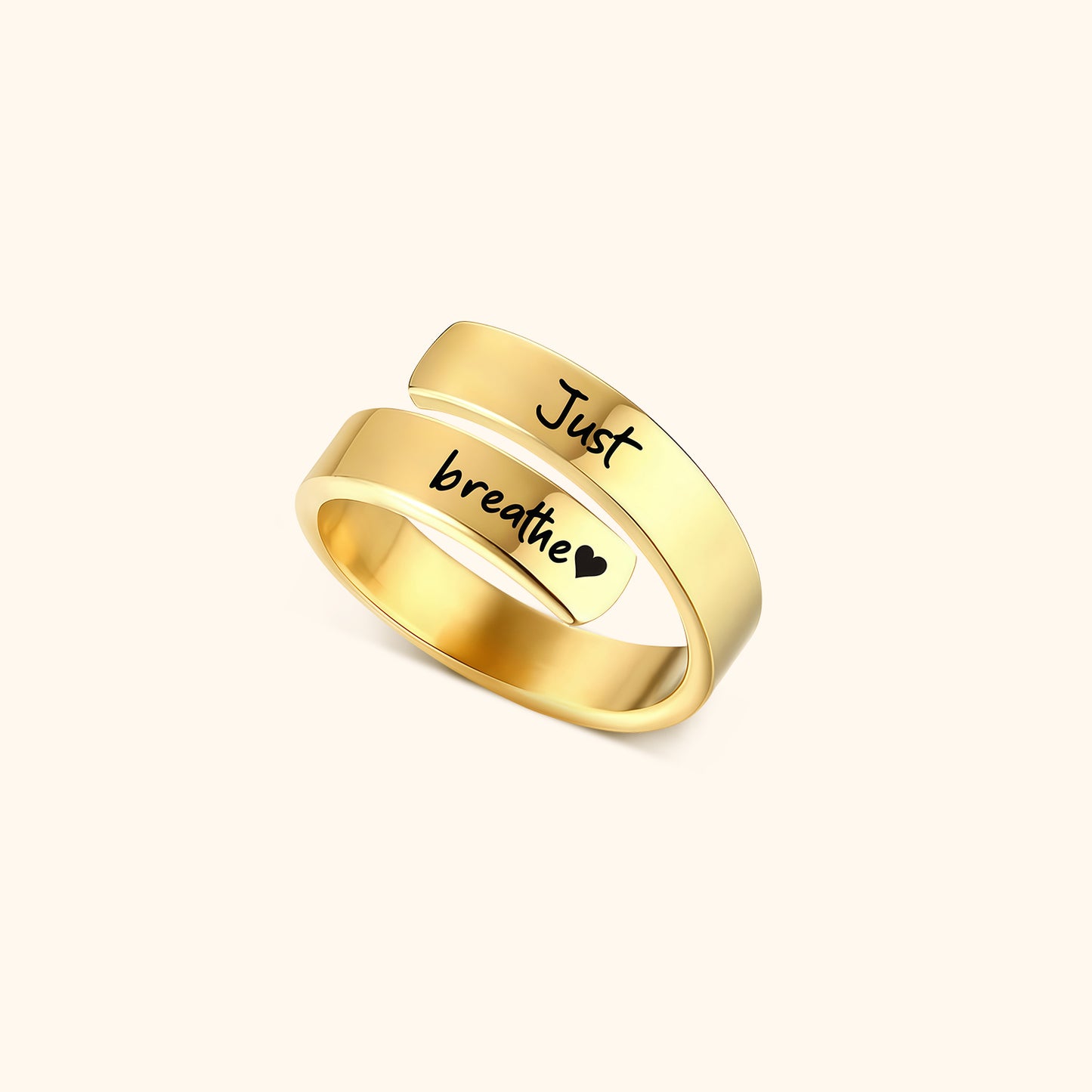 Just Breathe Citaat Ring met Geschenkkaart