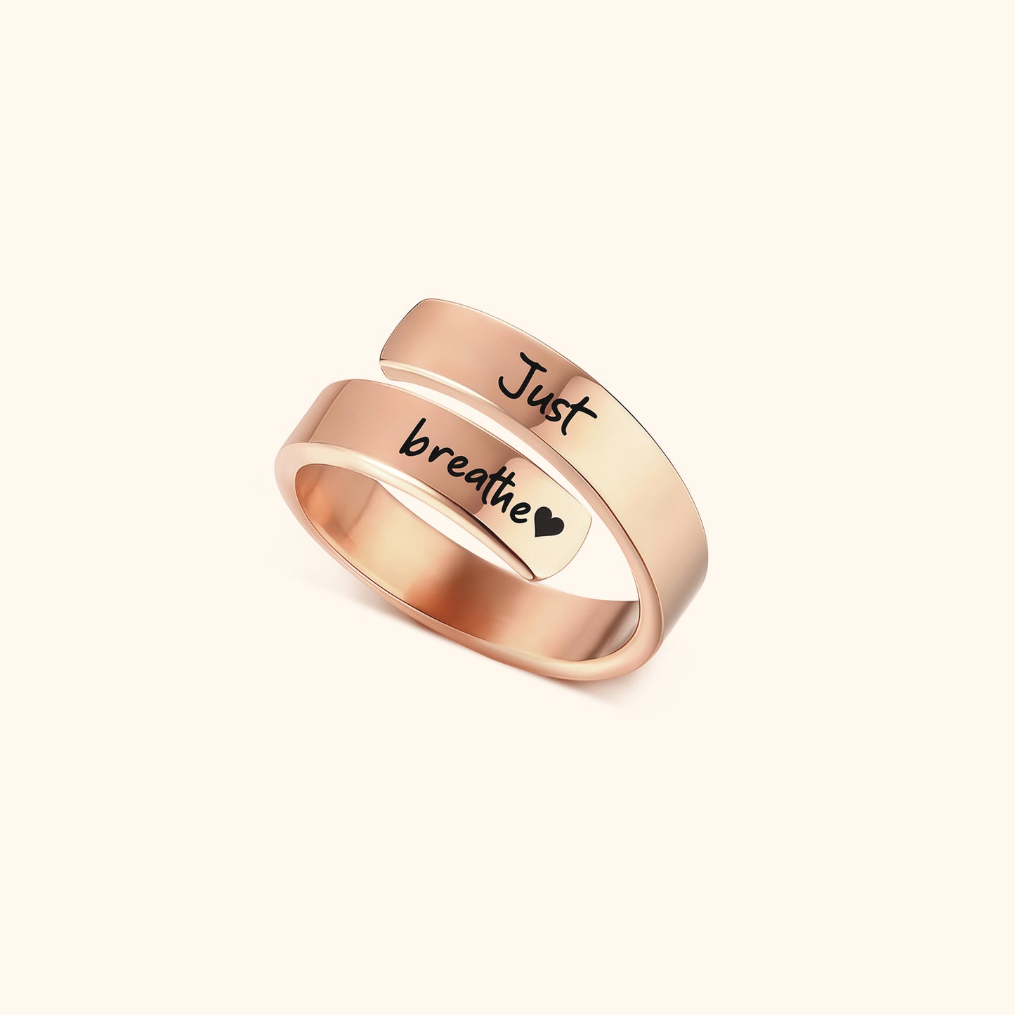 Just Breathe Citaat Ring met Geschenkkaart