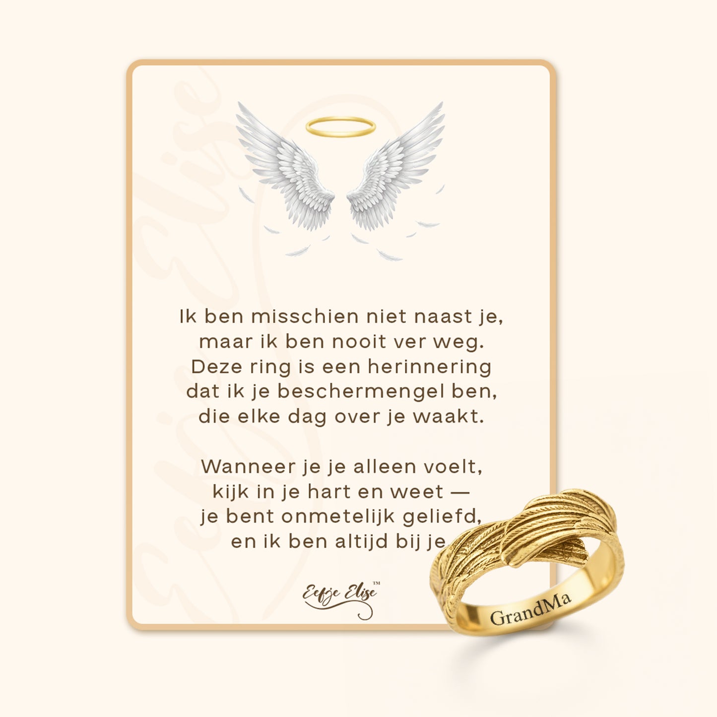 Engel Vleugel Ring met Geschenkkaart