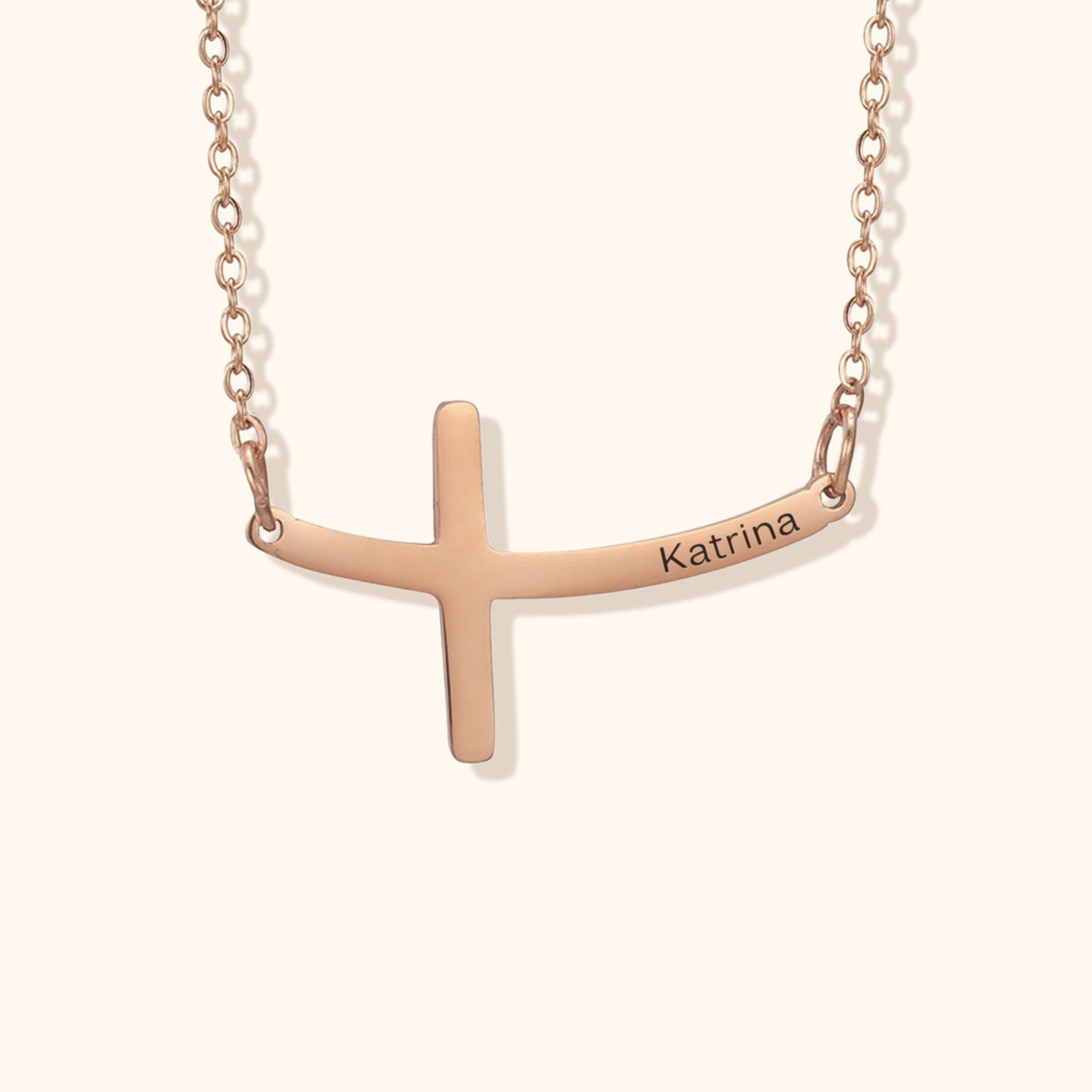 Persoonlijke Gebogen Kruis Ketting