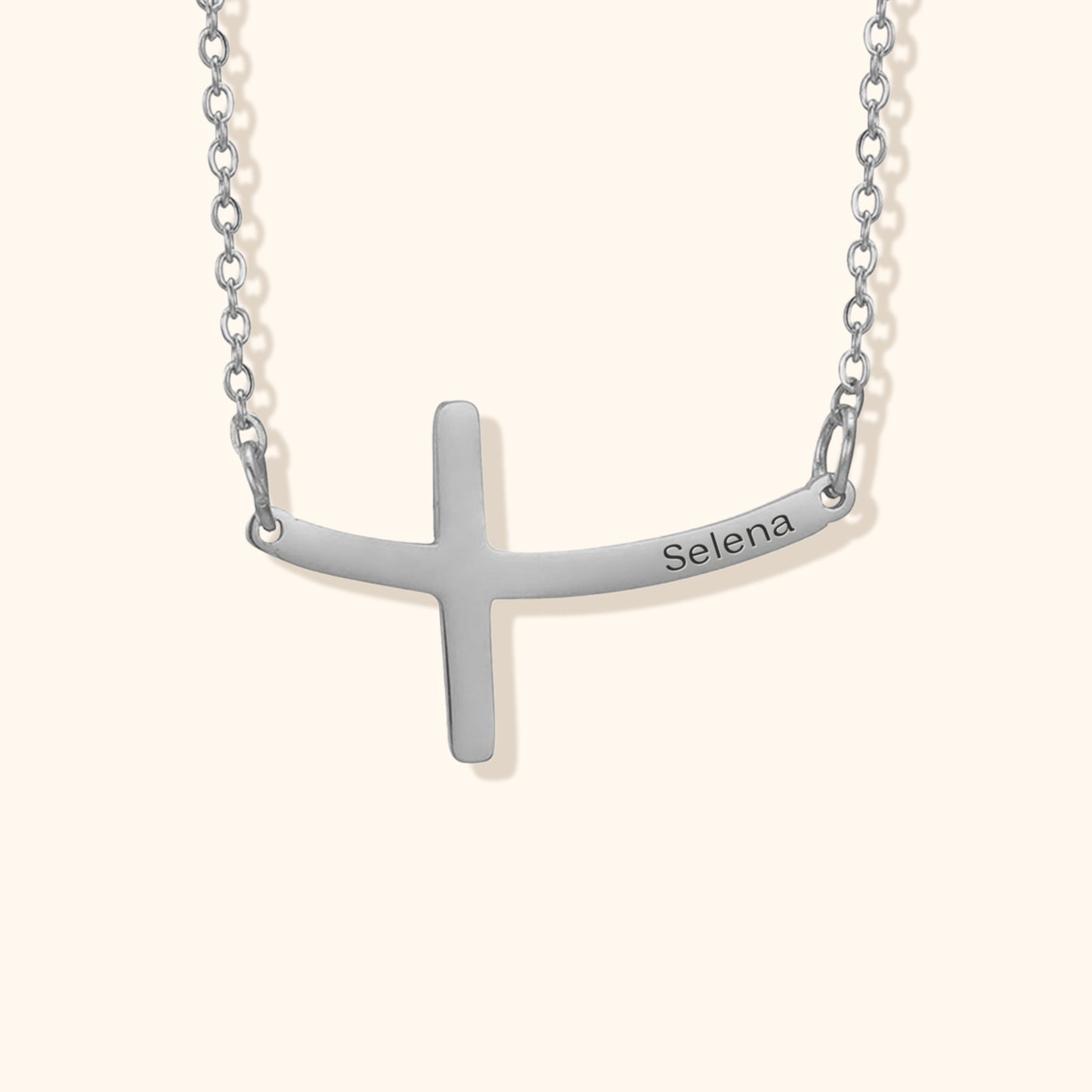 Persoonlijke Gebogen Kruis Ketting