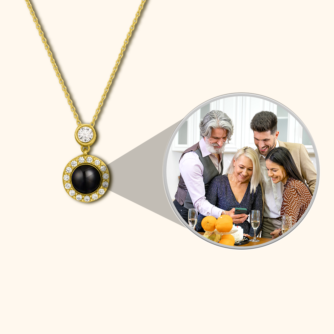 Zirkonia Cirkel Ketting met Projectiebedel