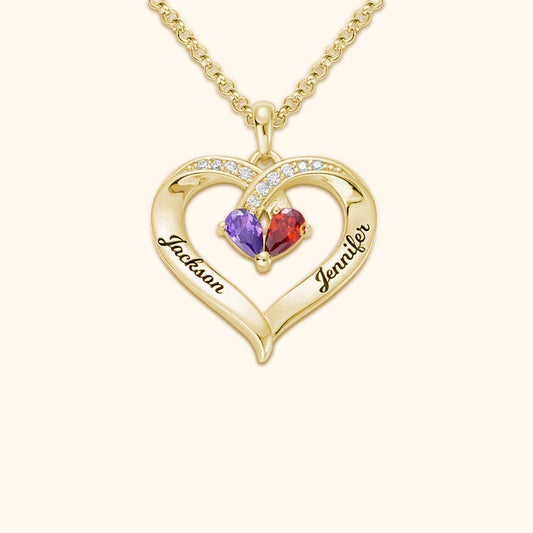 Forever Together Gegraveerde Geboortesteen Ketting