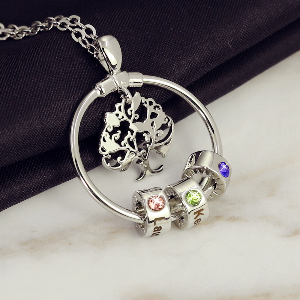 Levensboom Geboortesteen Ketting