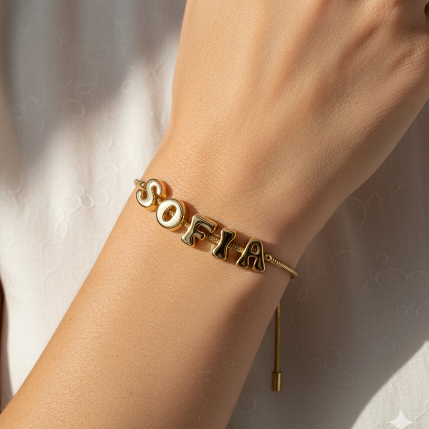 Bubbel Letter Naam Armband