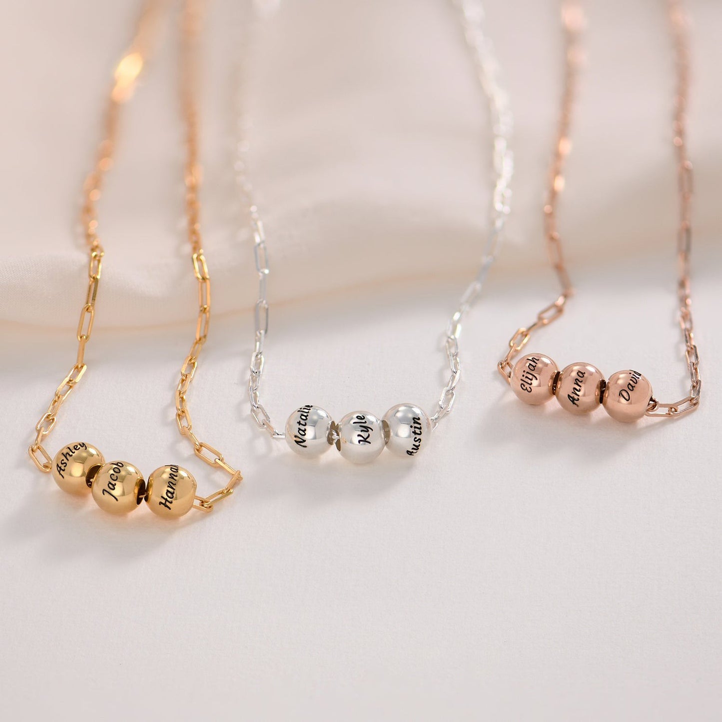 Gepersonaliseerde familiekralen Naam Ketting