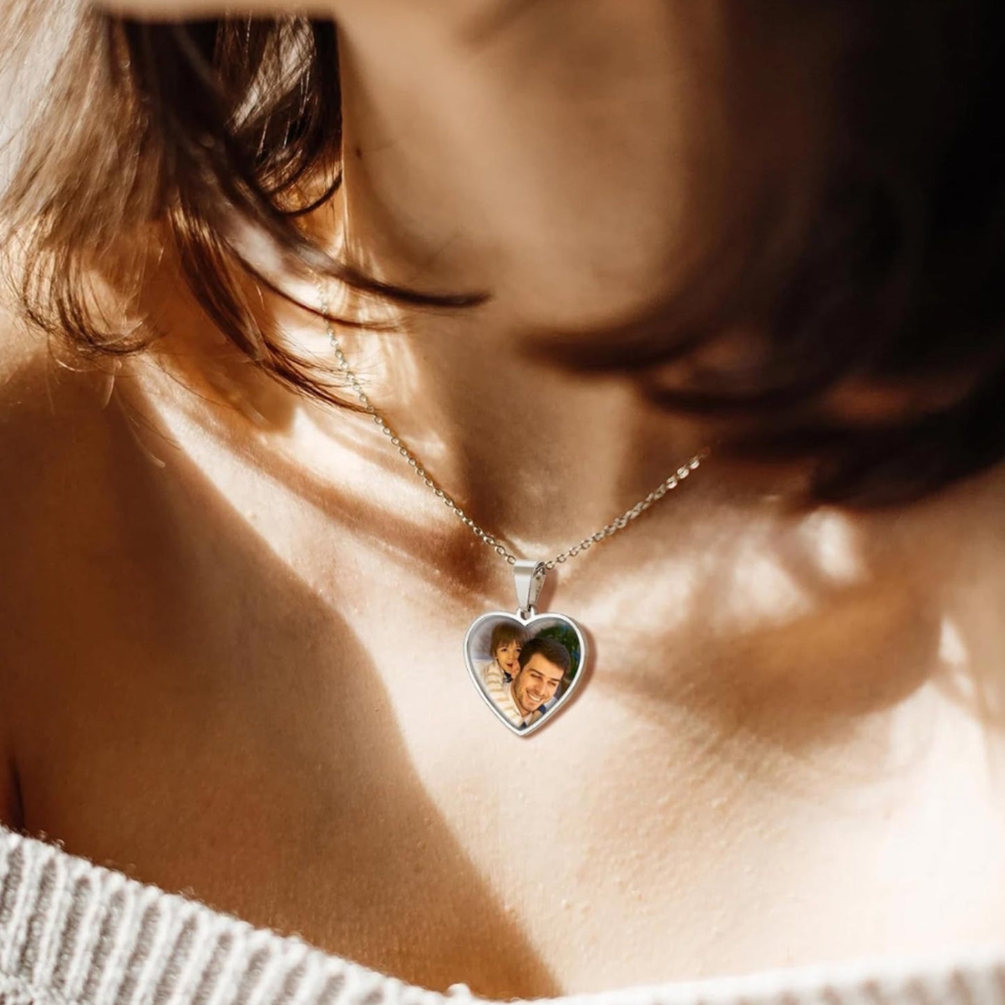 Hart & Rond Vormige Foto Ketting
