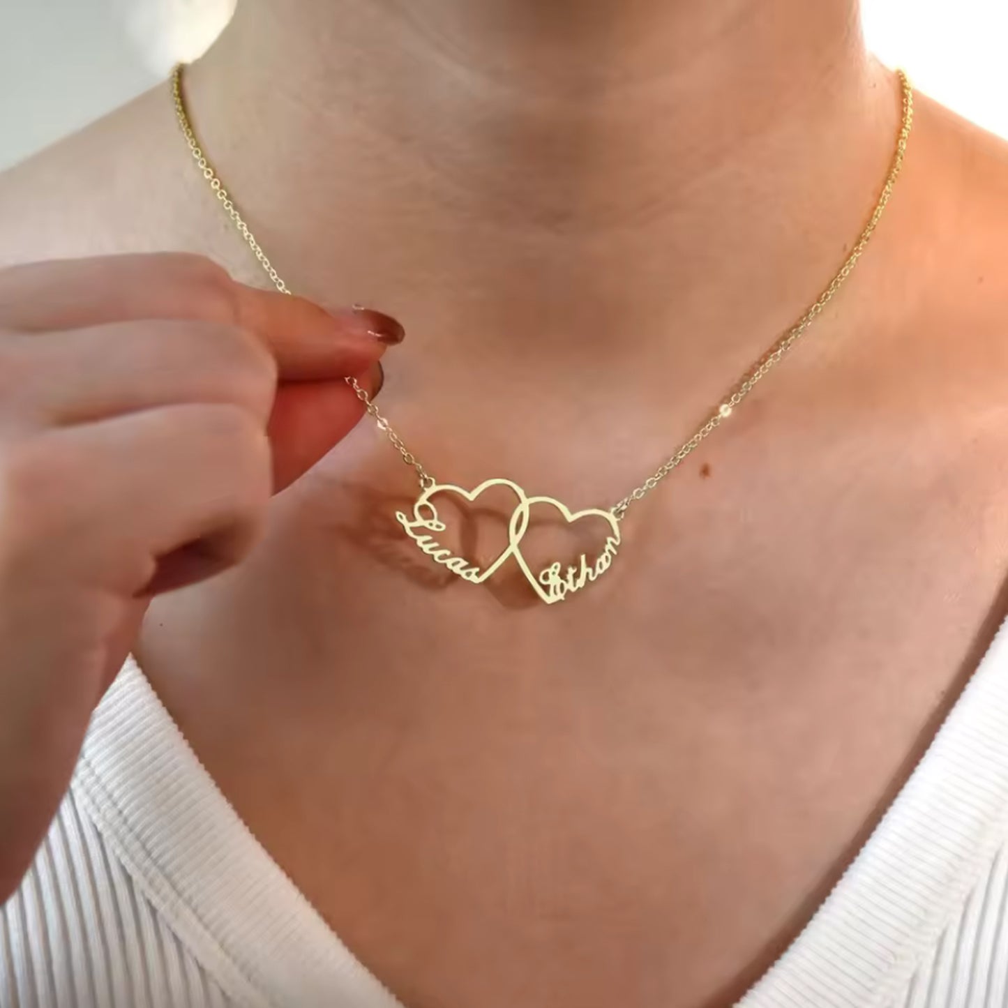 Gepersonaliseerde Hart Naam Ketting