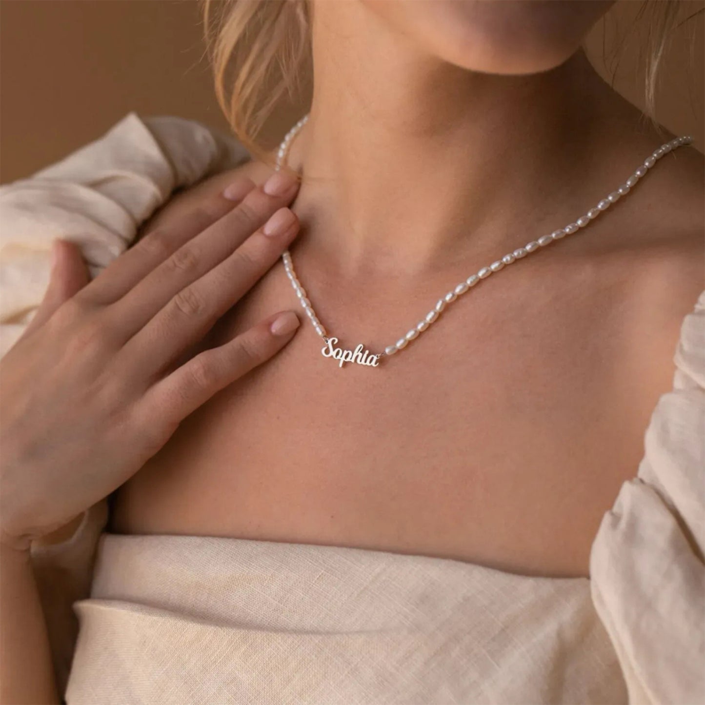 Gepersonaliseerde Parel Naam Ketting