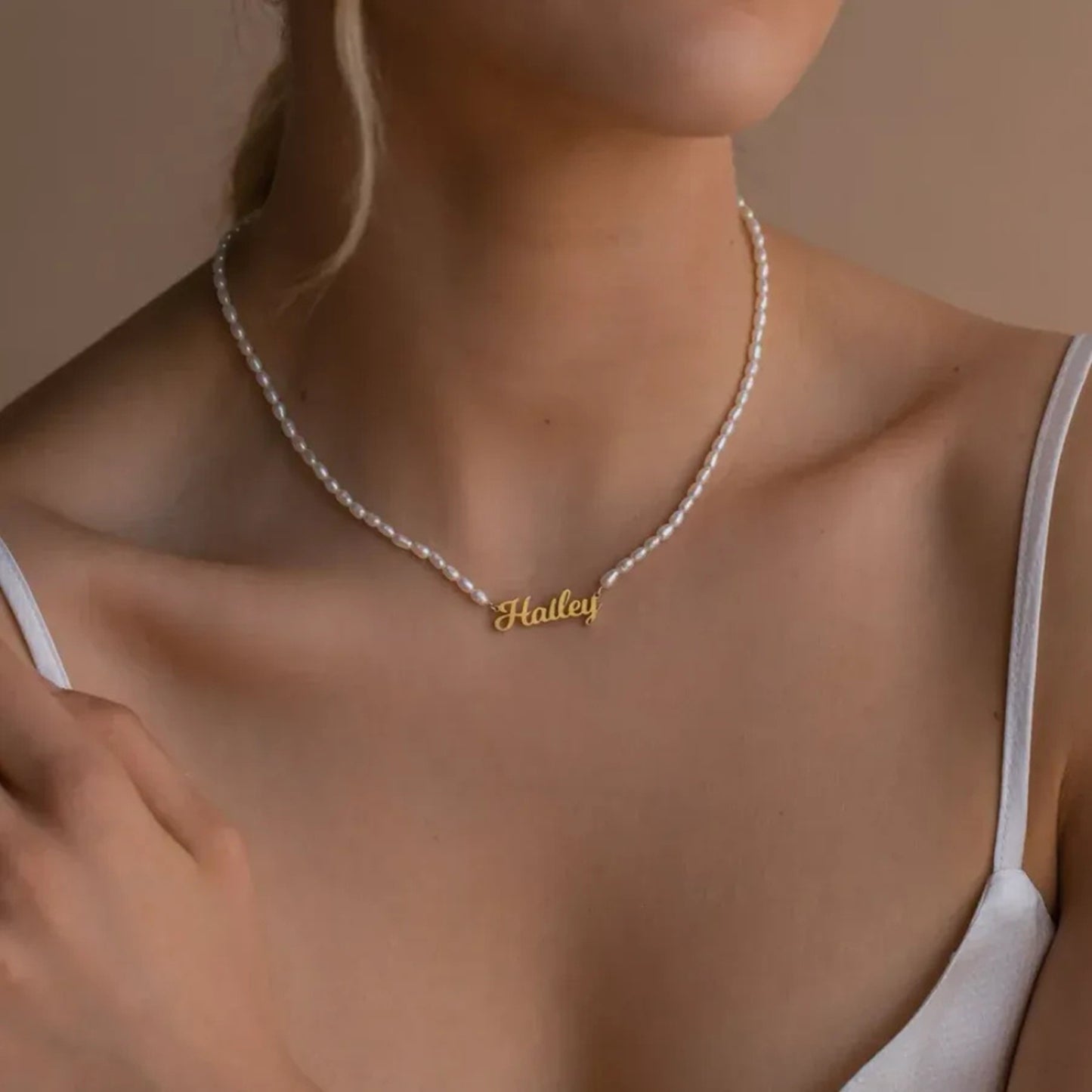 Gepersonaliseerde Parel Naam Ketting