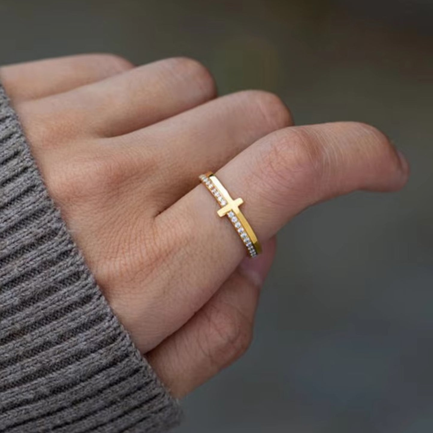 Gouden Kruis Ring