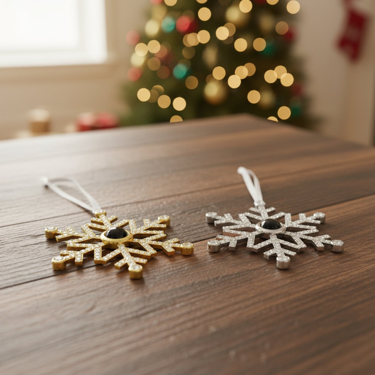 Sneeuwvlok Herinnerings Foto Kersthanger