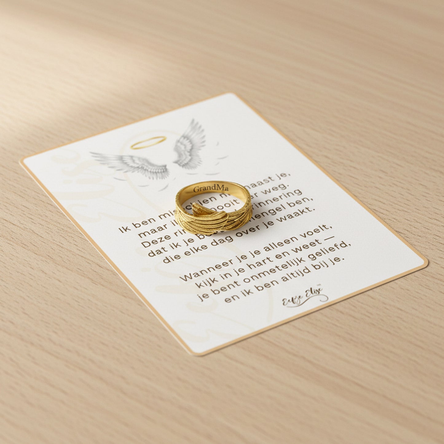 Engel Vleugel Ring met Geschenkkaart