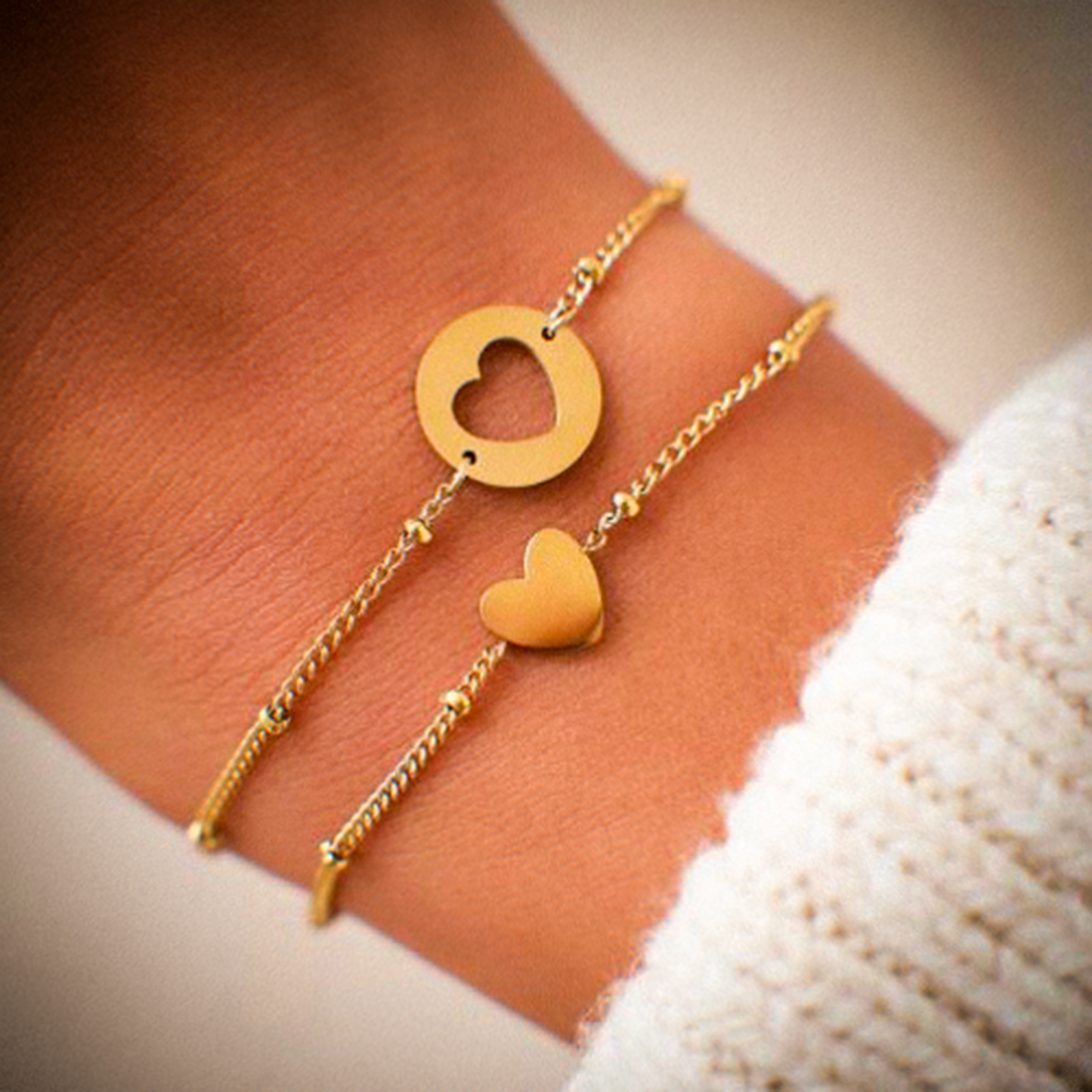 Hart Bedelarmband Set