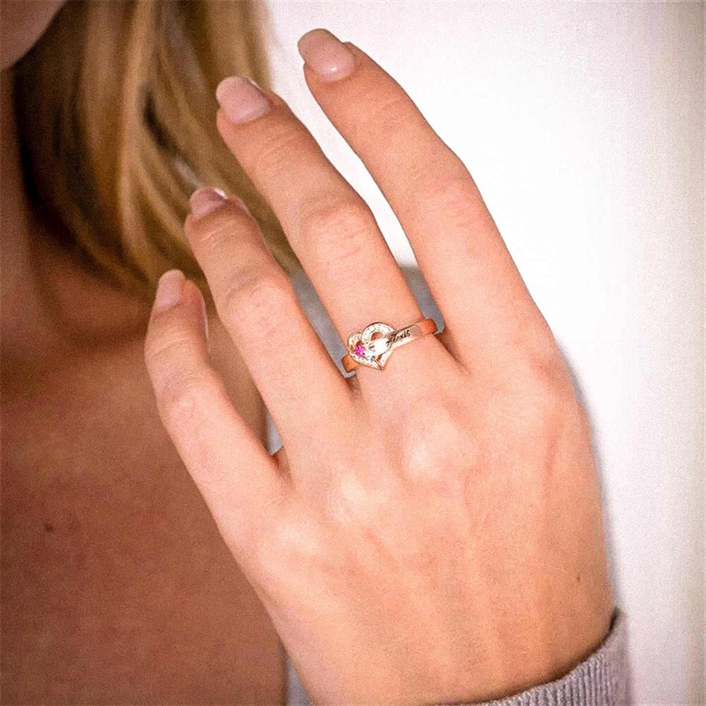 Gepersonaliseerde Ring met Geboortestenen