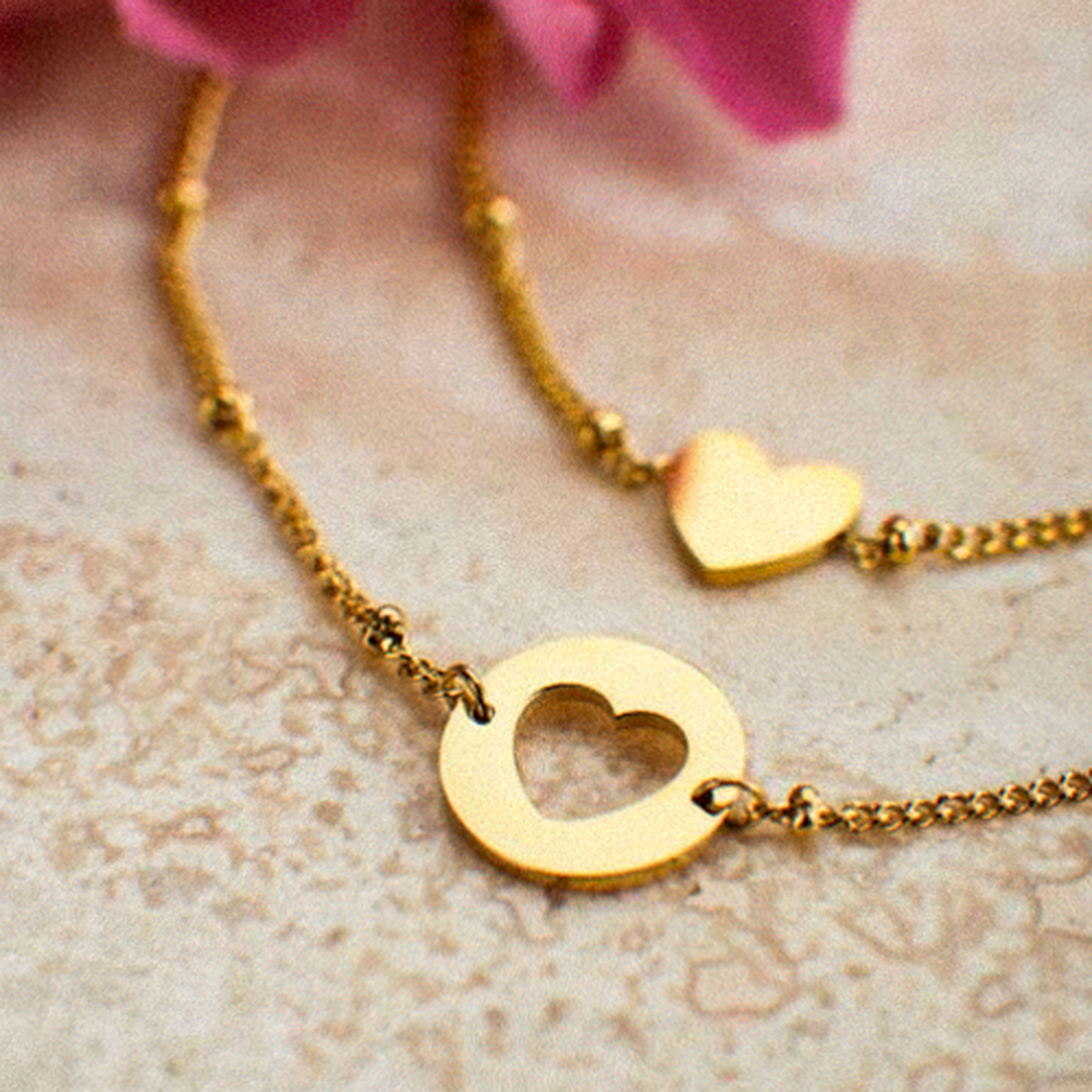 Hart Bedelarmband Set