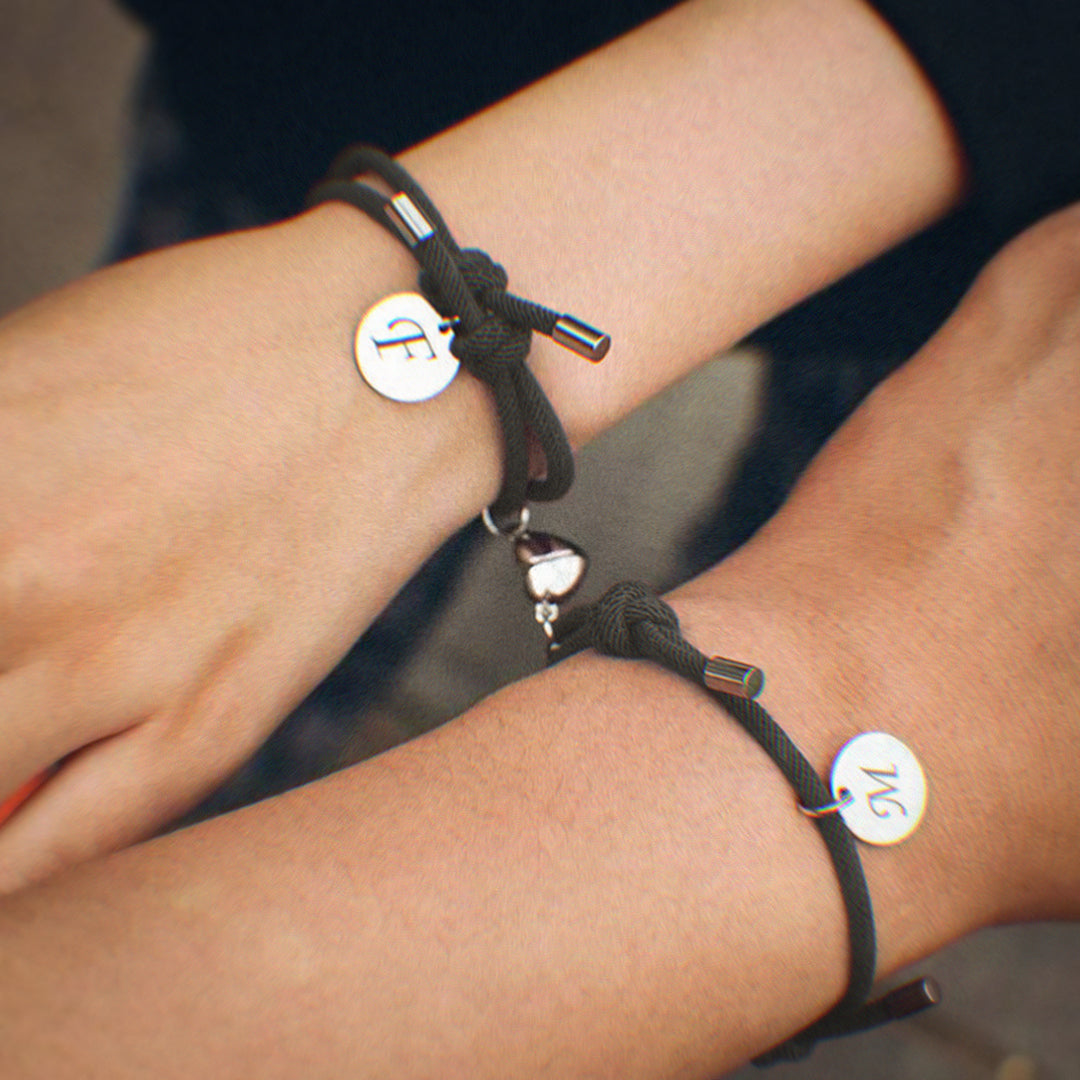 Magnetische Koppel Armband met Initialen