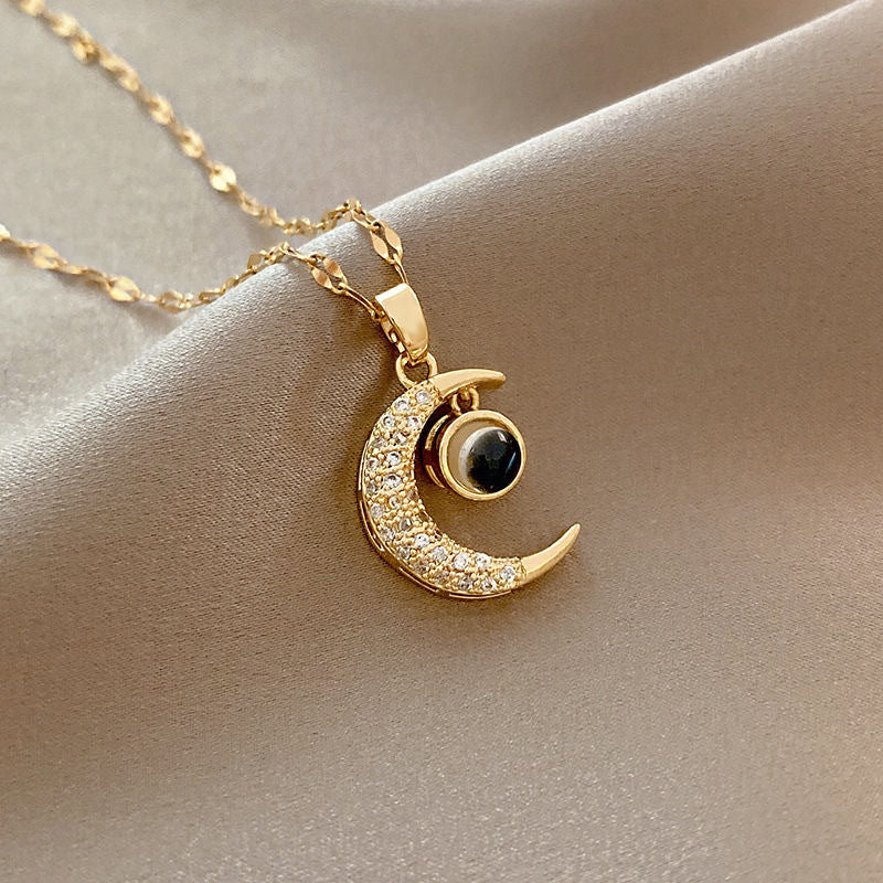 Halve Maan Fotoprojectie Ketting