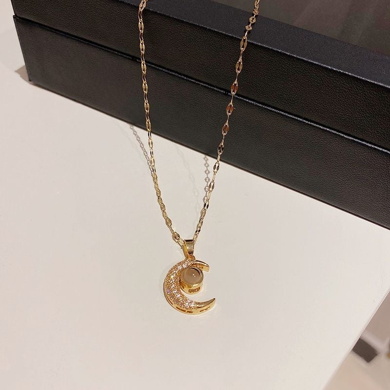 Halve Maan Fotoprojectie Ketting