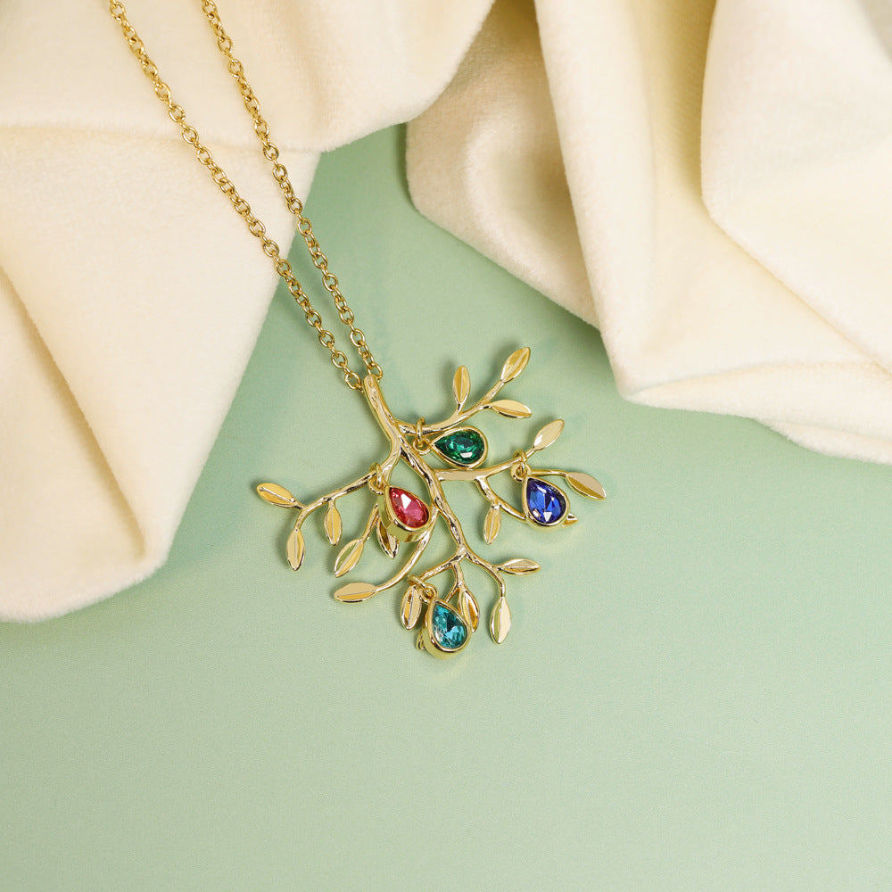 Familieboom Geboortesteen Ketting