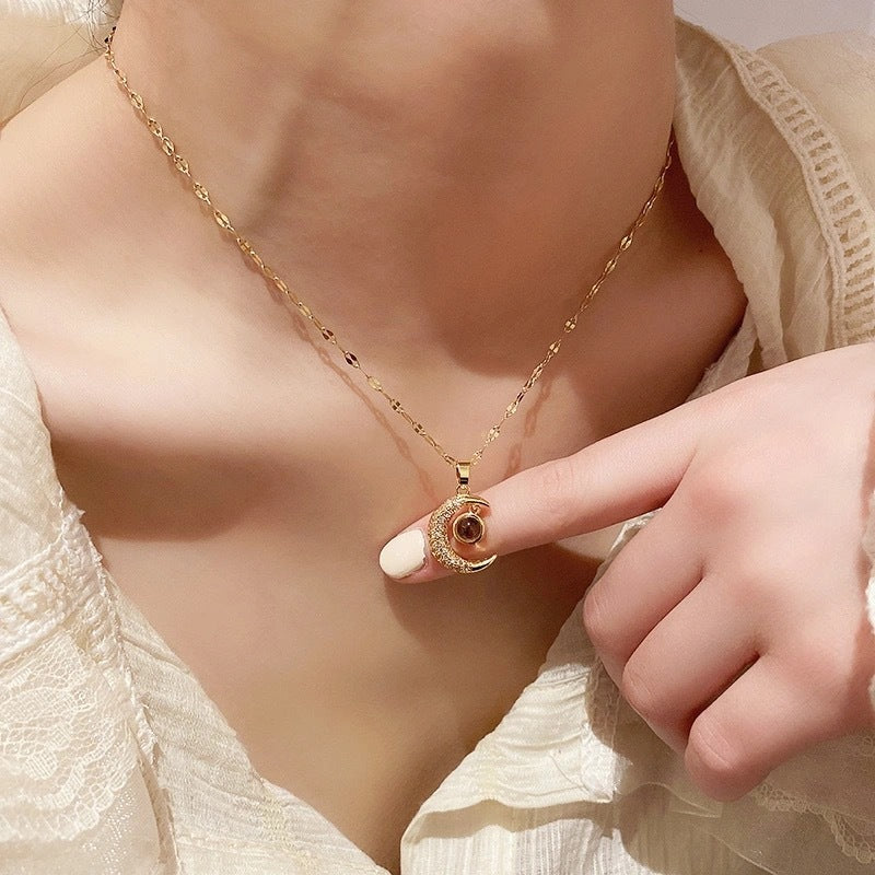 Halve Maan Fotoprojectie Ketting