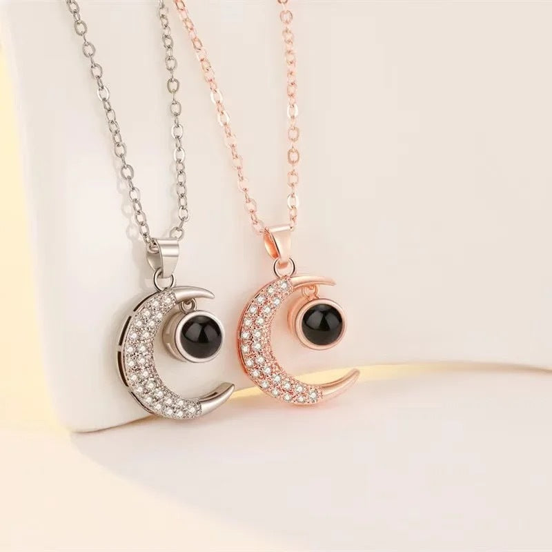 Halve Maan Fotoprojectie Ketting