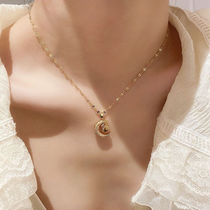 Halve Maan Fotoprojectie Ketting