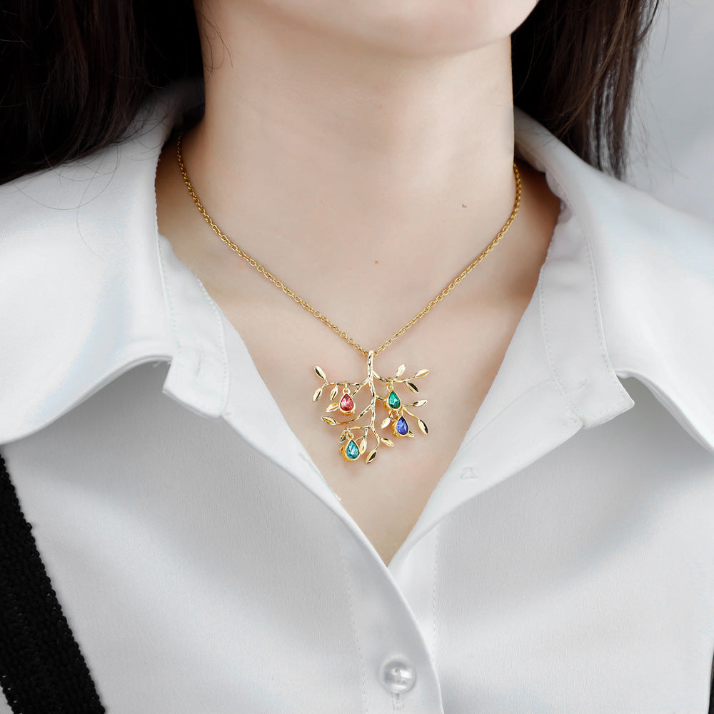 Familieboom Geboortesteen Ketting