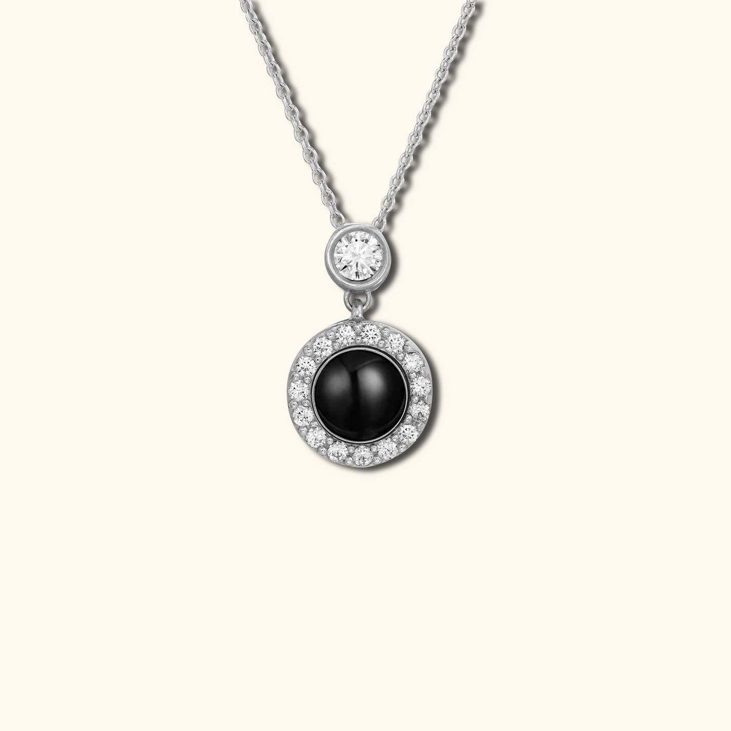 Zirkonia Cirkel Ketting met Projectiebedel