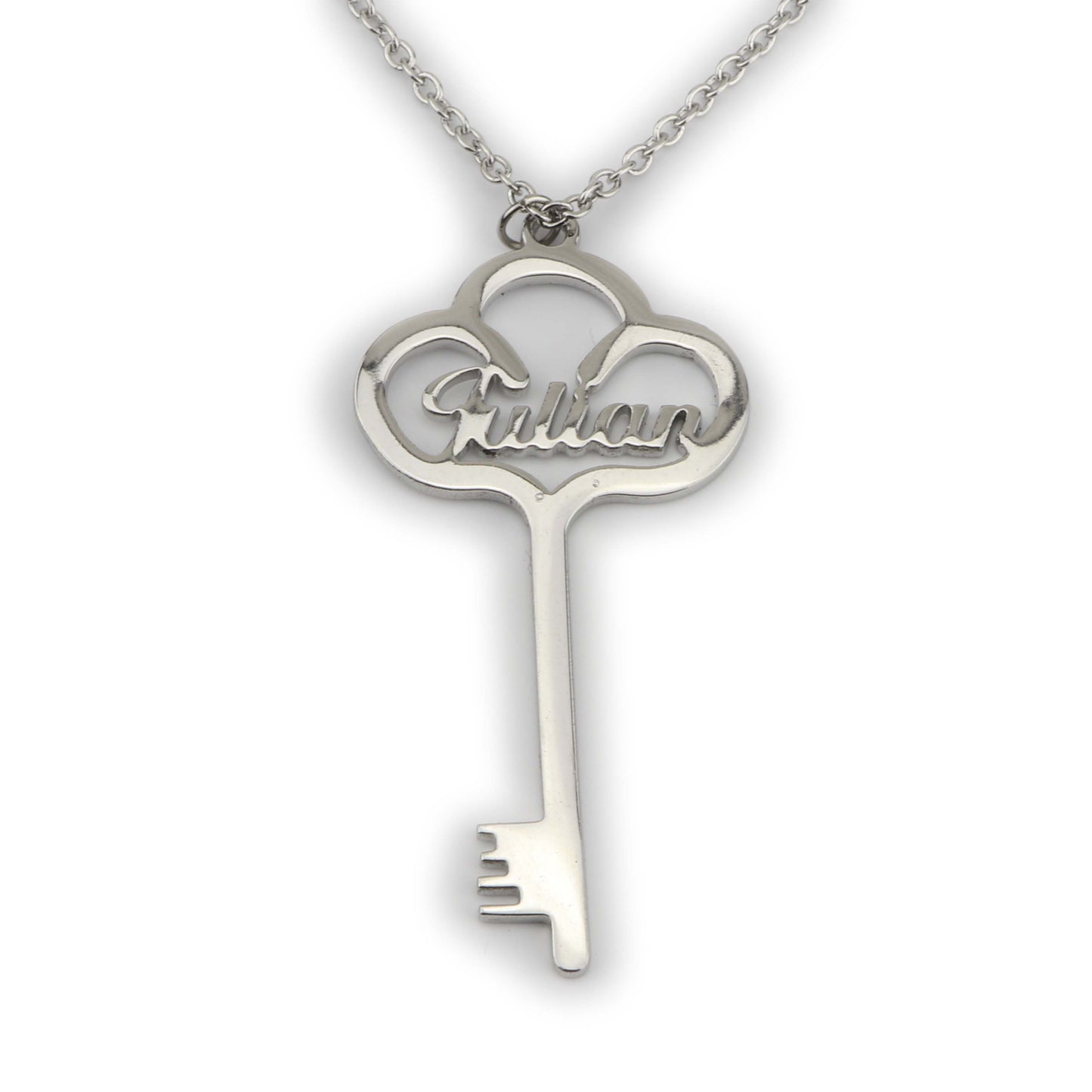 Eefje Elise™ - Luxe Custom Naam Sleutel Ketting 200000162 Eefje Elise Zilver