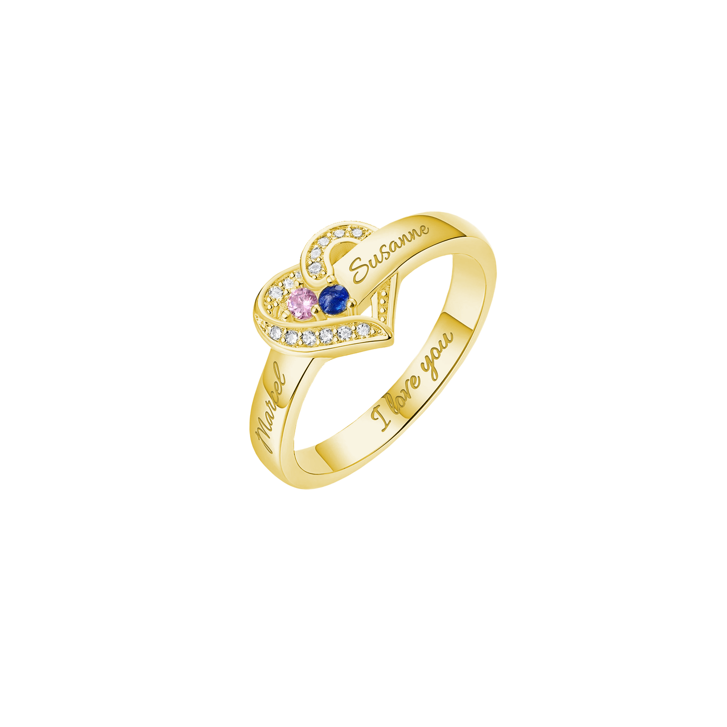 Gepersonaliseerde Ring met Geboortestenen