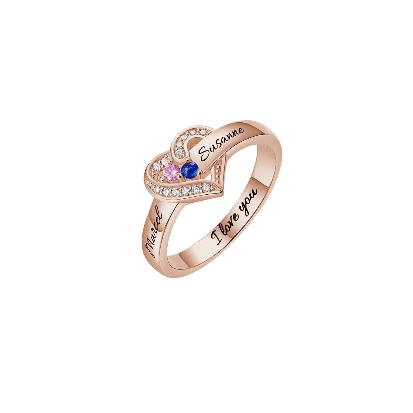 Gepersonaliseerde Ring met Geboortestenen