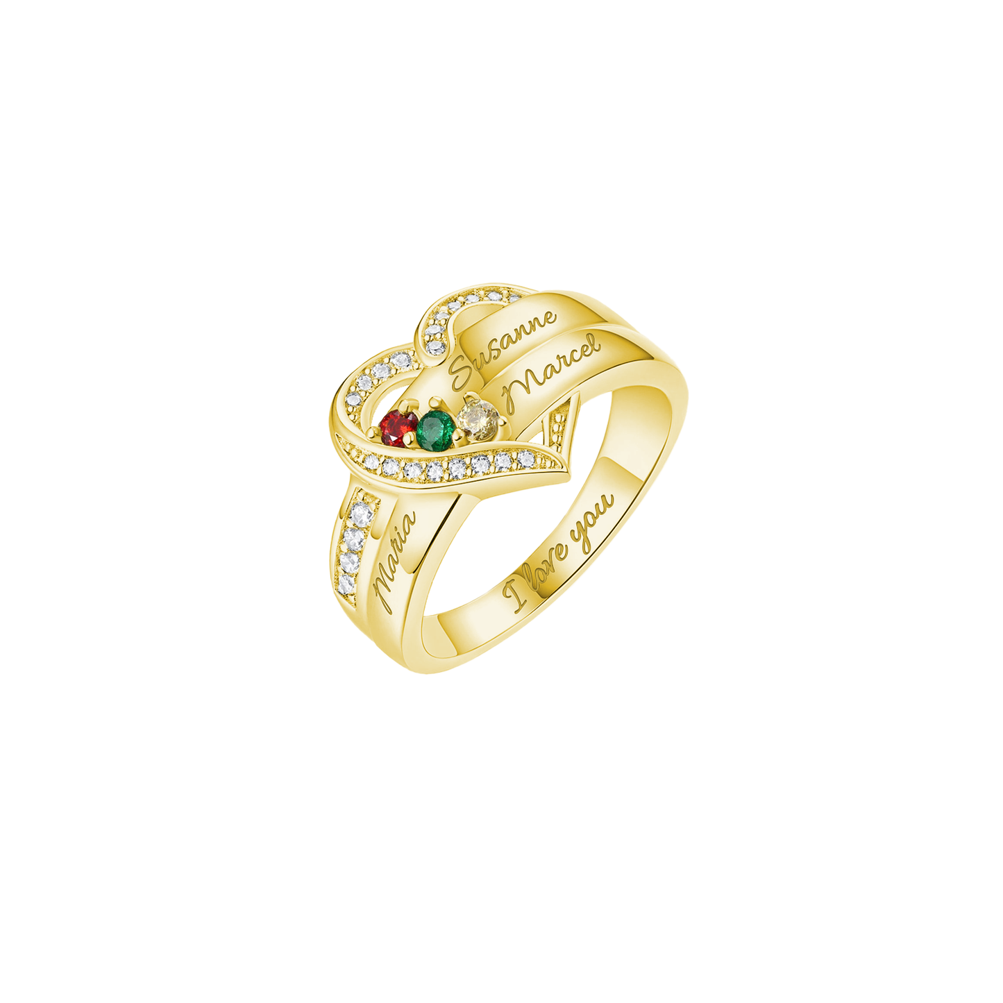 Gepersonaliseerde Ring met Geboortestenen