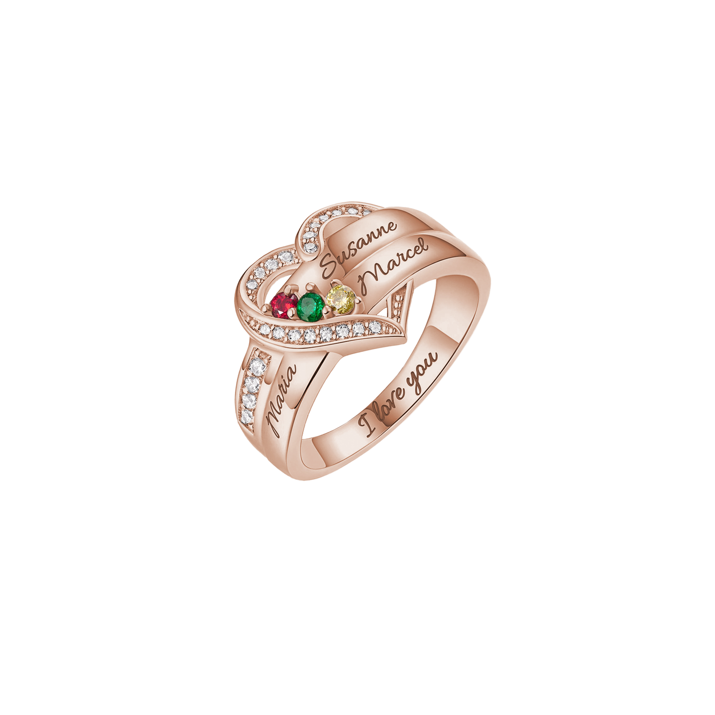 Gepersonaliseerde Ring met Geboortestenen