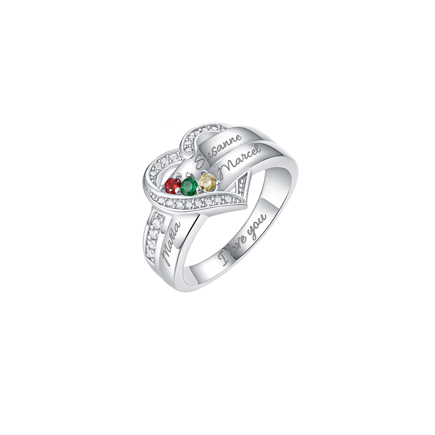 Gepersonaliseerde Ring met Geboortestenen