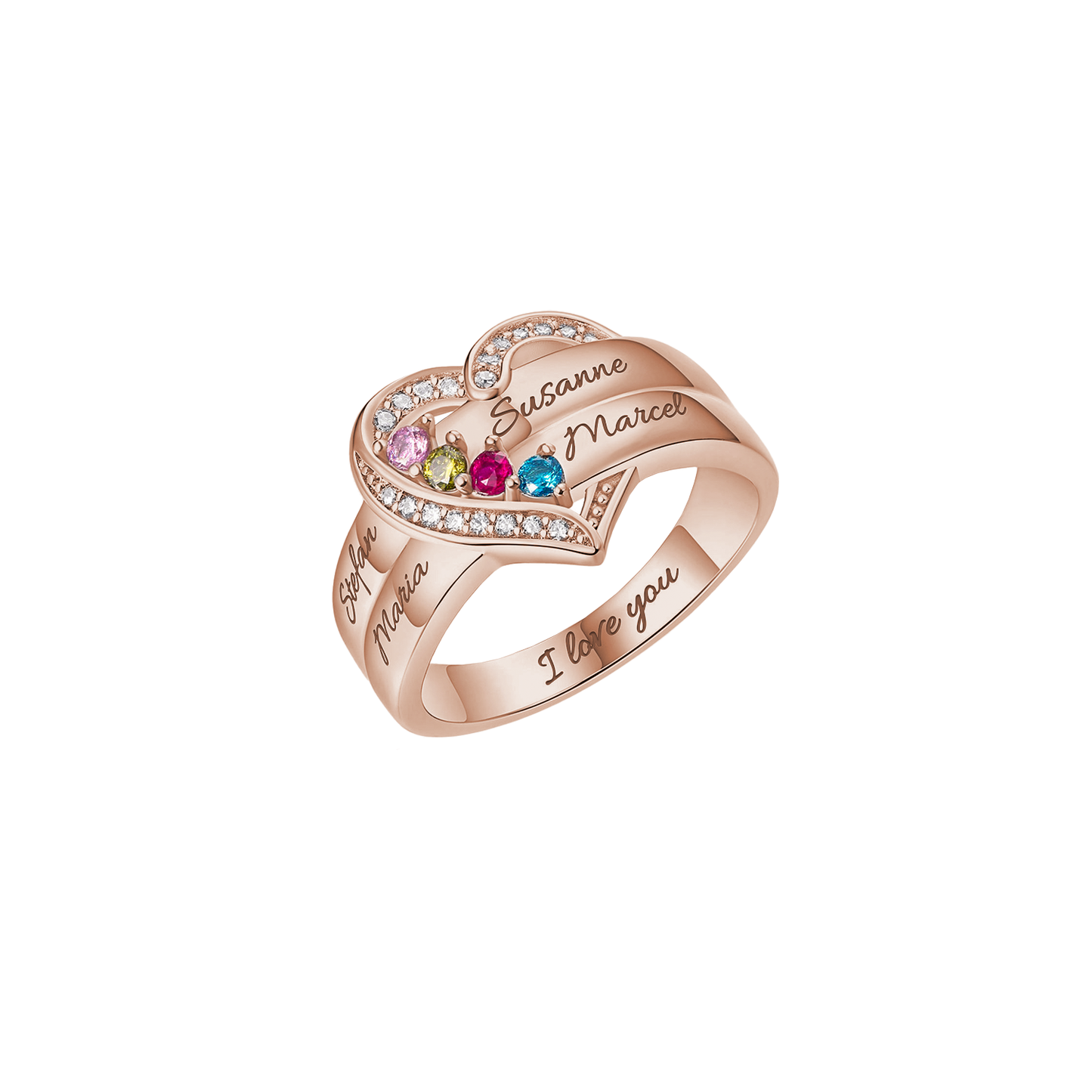 Gepersonaliseerde Ring met Geboortestenen