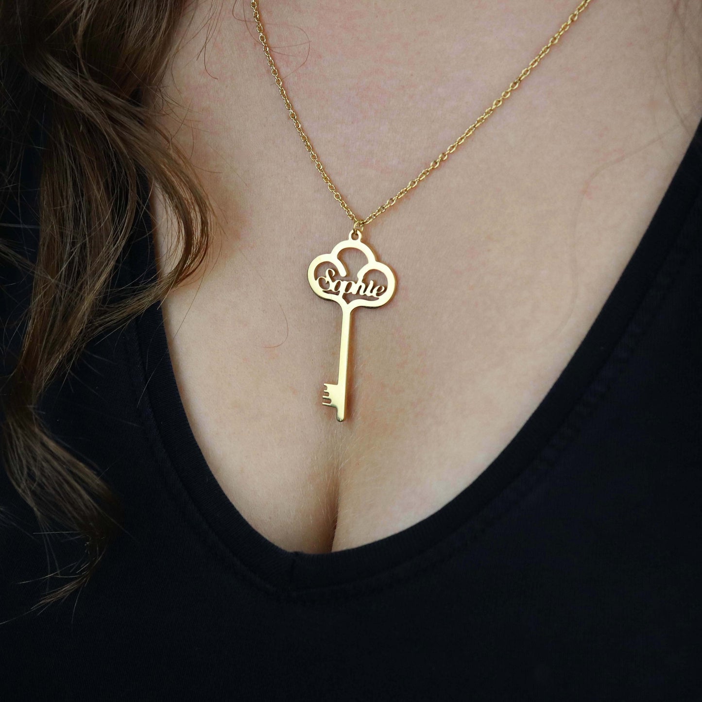 Eefje Elise™ - Luxe Custom Naam Sleutel Ketting 200000162 Eefje Elise
