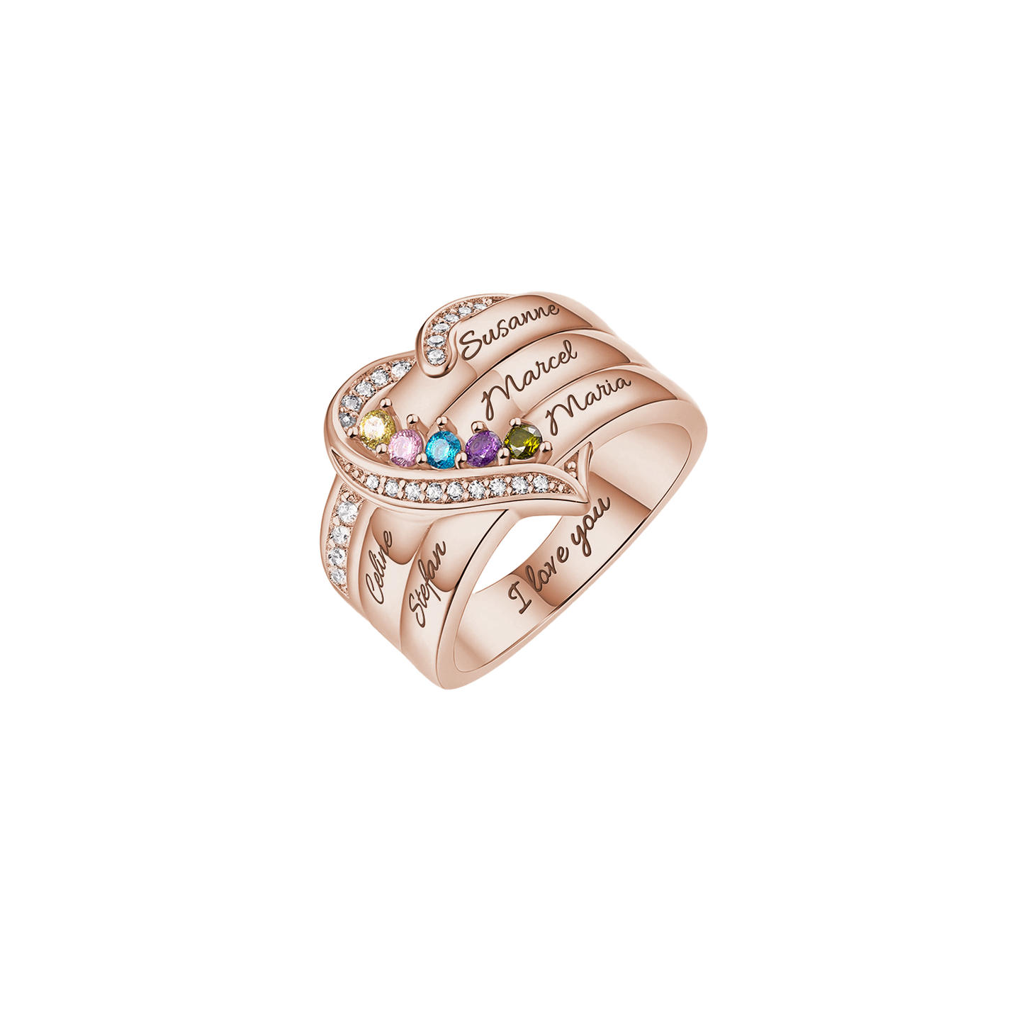 Gepersonaliseerde Ring met Geboortestenen