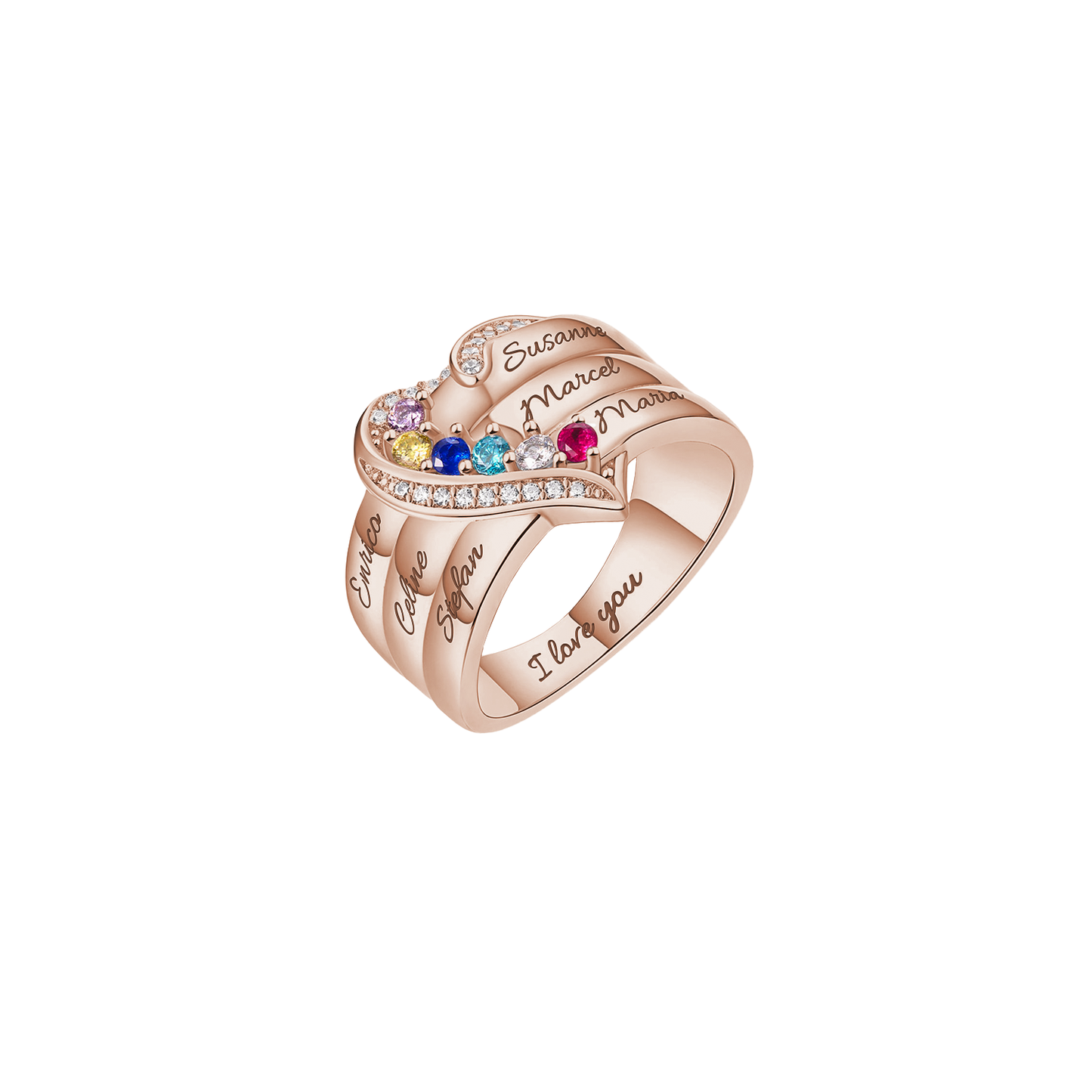Gepersonaliseerde Ring met Geboortestenen